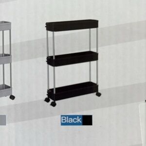 3-Tier Slim Storage Cart -, Black
